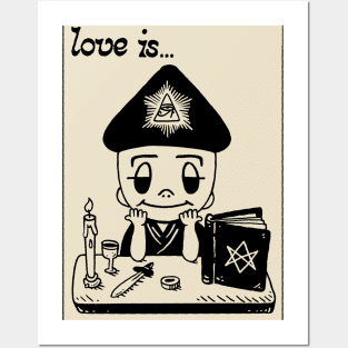 LOVE IS... the law aleister crowley magick 666 93 cartoon Posters and Art